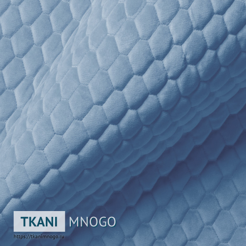 Фото материала велюра “AY1-61A” (ромб голубой)