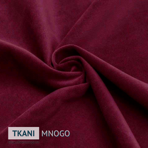 Фото материала велюра “cf005-13” (однотонный бордовый)