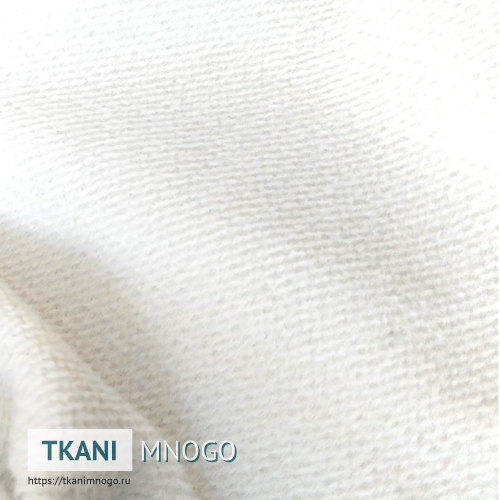 Фото фактуры велюра “EL-01” (однотонный белый)