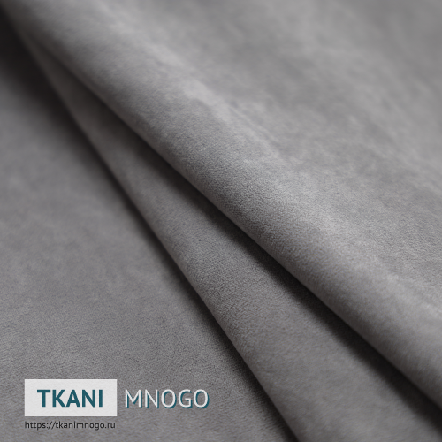 Фото ткани велюра “80” (однотонный серый)